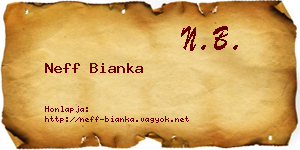Neff Bianka névjegykártya